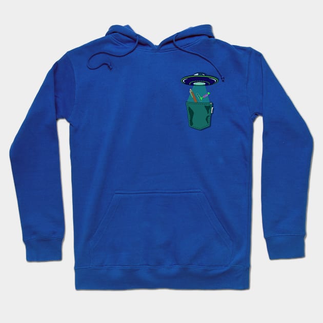 UFO Abduction in My Pocket Hoodie by Fun Funky Designs